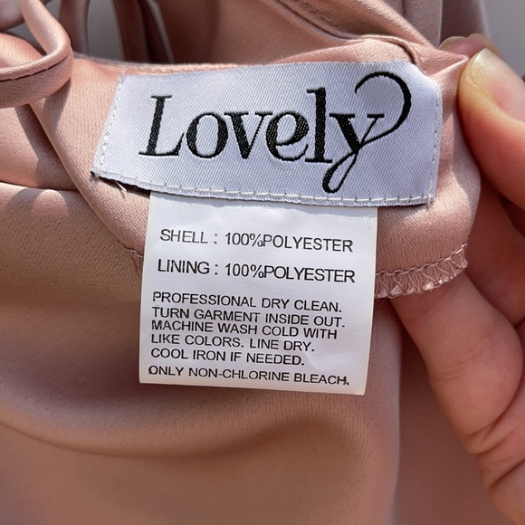 NWT Lovely Bridesmaids Dessy Collection - Toasted Sugar Piper Slip Dress XS - Picture 9 of 12